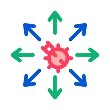 All-moving bug icon vector outline illustration Stock Illustration