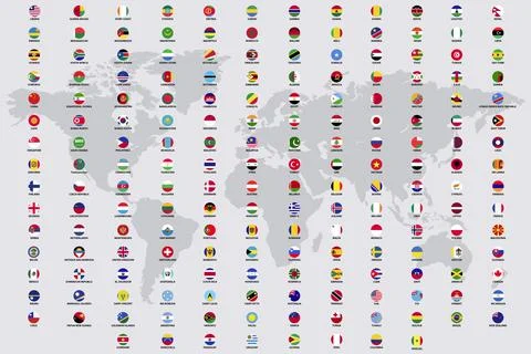 All national flags Stock Illustration