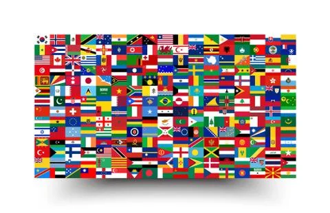 All national flags of the world . Background style . Stock Illustration