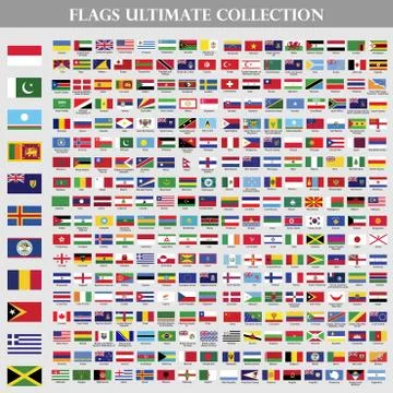 All National Flags Of The World Stock Illustration