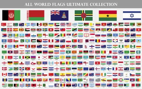 All National Flags Of The World Stock Illustration