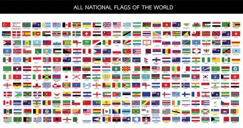 All National Flags Of The World Stock Illustration