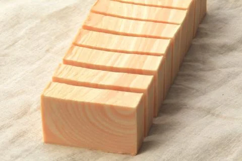 All natural cold process soap made with organic oils 库存照片