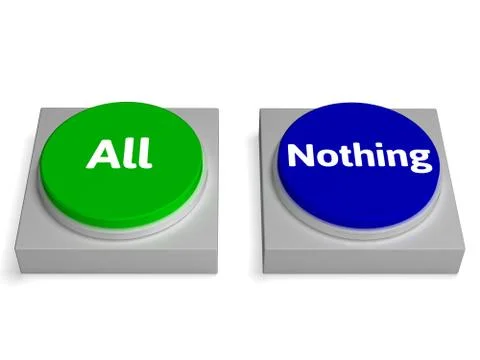 All nothing buttons shows total or none Stock Illustration