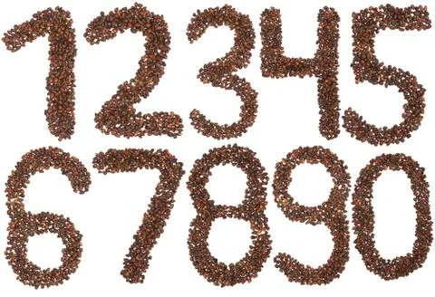 All number made of cedar  nuts Stock Photos
