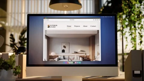 All in One Computer Screen Mockup - Premium Office with Plants Catálogo de After Effects