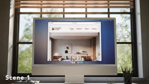 All in One Computer Screen Mockup - Minimalistic Interior - 6-SET AE Templat After Effects素材