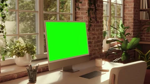 All-in-One Computer Screen Mockup Dynamic Camera Left Perspective Movement .. 스톡 동영상 329167709