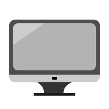 All In One PC Desktop Computer Grey Stock Illustration