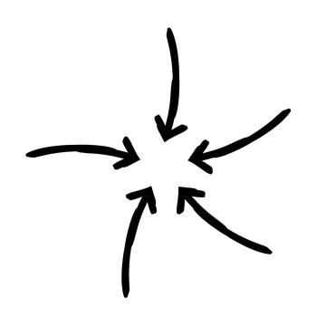 All options one conclusion arrows hand-drawn sketch graphic element Stock Illustration