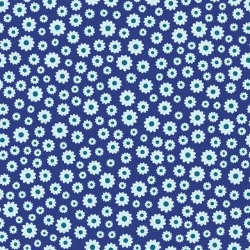 All-Over Daisy Polka Dot Seamless Pattern Background Stock Illustration