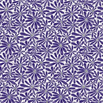 All Over Floral Pattern, Seamless Monochrome Flowers Print Stock Illustration