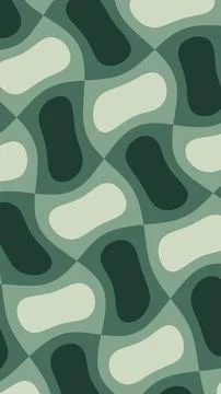An all-over green pattern combines deep forest forms with pale mint and sag.. Stock Illustration