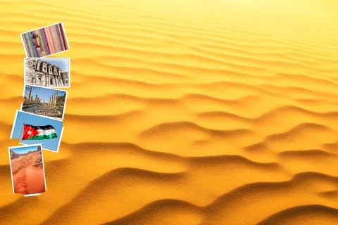 From all over the jordan in a desert  patchwork Stockfoto's