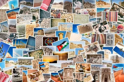 From all over the jordan in a  patchwork 스톡 사진