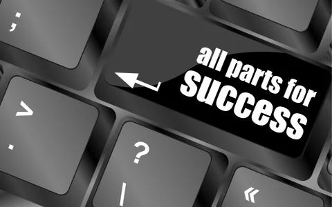 All parts for success button on computer keyboard key Stock Illustration