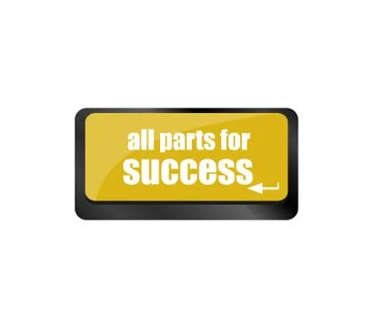 All parts for success button on computer keyboard key Illustrazione stock