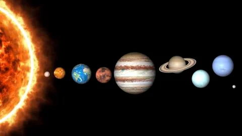All planets of Solar System and sun. Stock Illustration