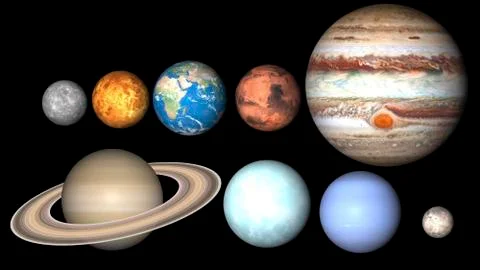 All planets of Solar System. Stock Illustration