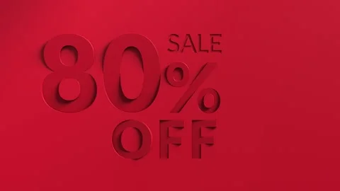 All in red 80% off special offer numbers. Vídeo Stock 267844890
