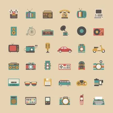 All retro gadget Illustrazione stock