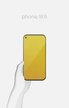 All-screen smartphone with in-screen selfie camera Stock Illustration