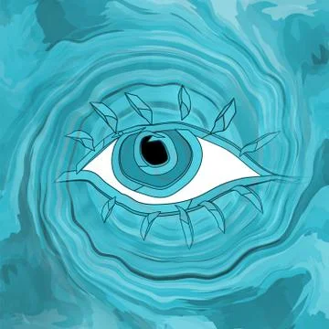 All-seeing eye abstract background Stock Illustration