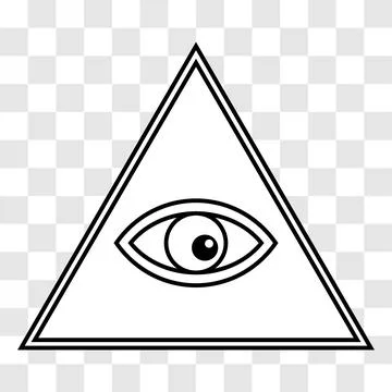 All-seeing eye. Eye in a triangle. Vector illustration isolated on transparent 스톡 일러스트