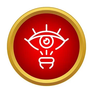 All seeing eye icon with innovation concept Stock Illustration