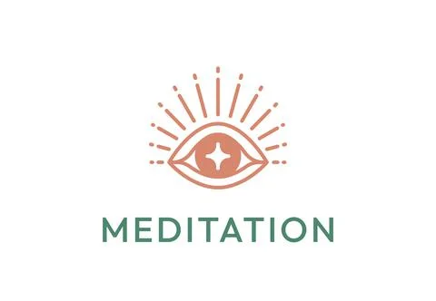 All seeing eye logo design template. Stock Illustration