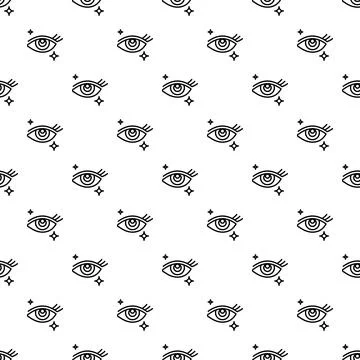 All seeing eye pattern with sparkling icon design Stock Illustration