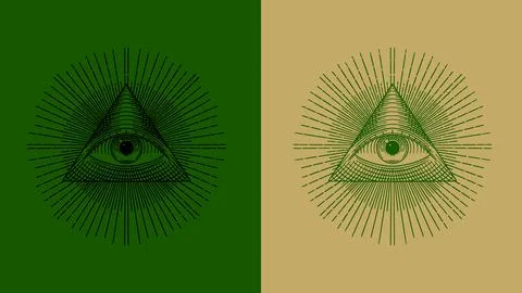 All seeing eye of providence .Freemason and Mason symbols. Illuminati and 스톡 일러스트