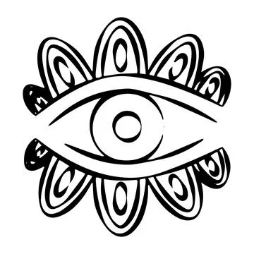 All Seeing Eye. Providence magic symbol in boho style. Astrology, occult and Stock Illustration