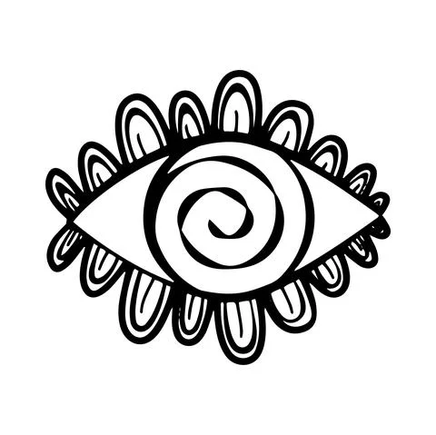 All Seeing Eye. Providence magic symbol in boho style. Astrology, occult and Stock Illustration