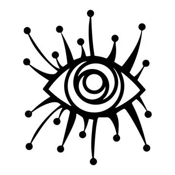 All Seeing Eye. Providence magic symbol in boho style. Astrology, occult and Stock Illustration