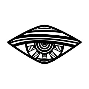 All Seeing Eye. Providence magic symbol in boho style. Astrology, occult and Stock Illustration