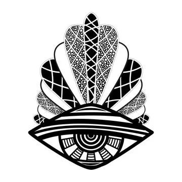 All Seeing Eye. Providence magic symbol in boho style. Astrology, occult and Stock Illustration