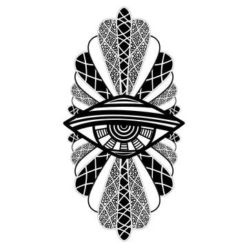 All Seeing Eye. Providence magic symbol in boho style. Astrology, occult and Stock Illustration