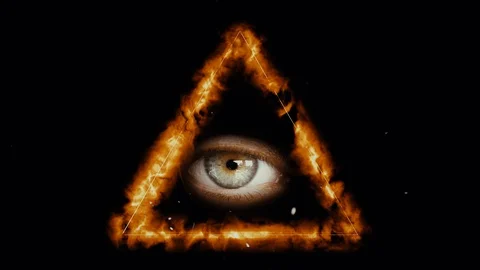 All Seeing Eye Symbol Burning Stock Footage 121927892