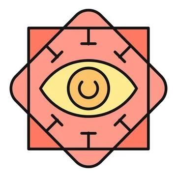 All seeing eye symbol in geometric shape illustration 스톡 일러스트