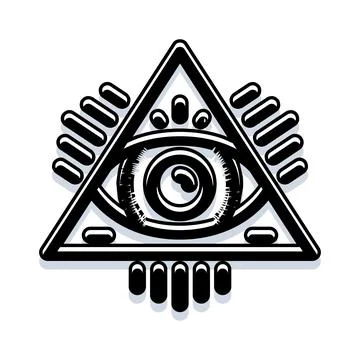 All seeing eye symbol within a triangle design Stock Illustration