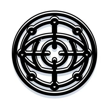 All seeing eye target aiming surveillance symbol Stock Illustration