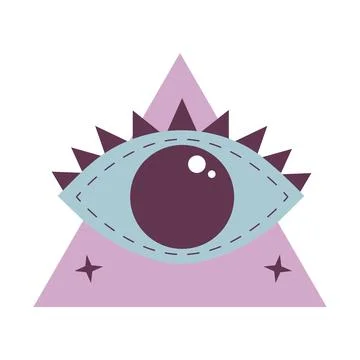 All seeing eye in triangle. Esoteric,  Occult, witchcraft and magic symbol... 스톡 일러스트