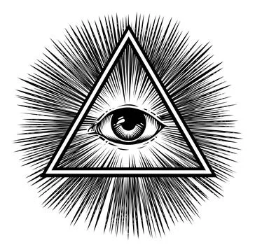 All Seeing Eye Triangle Providence Illustration Stock Illustration