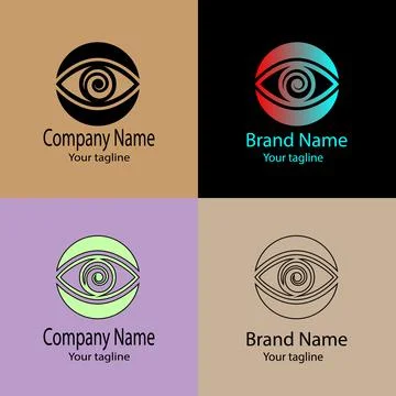 The All-Seeing Helix: Vision Within logo design Stock Illustration