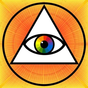 All-Seeing Occult  Eye, Third eye, Eye of providence Stock Illustration