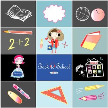 All set for school Stock Illustration