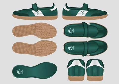 All Side View Design Mary Jane Sneakers for Manufacturer 스톡 일러스트