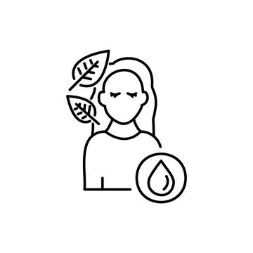 For all skin types symbol. Thin line icon for beauty product. Modern vector Stock Illustration