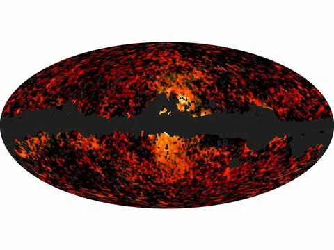 This all-sky image shows the spatial distribution over the whole sky of th... Stock Photos